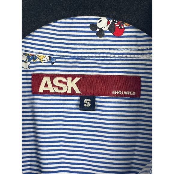 Ask Enquired Womens Disney Print Striped Long Sleeve Button Up Shirt Size S - Picture 3 of 11
